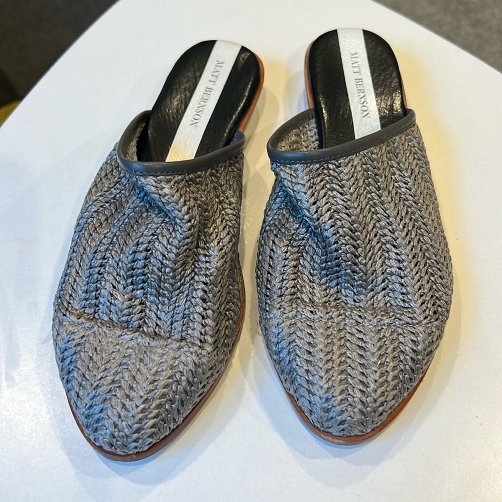 Matt Bernson gray woven mules size 6. Worn a couple times.